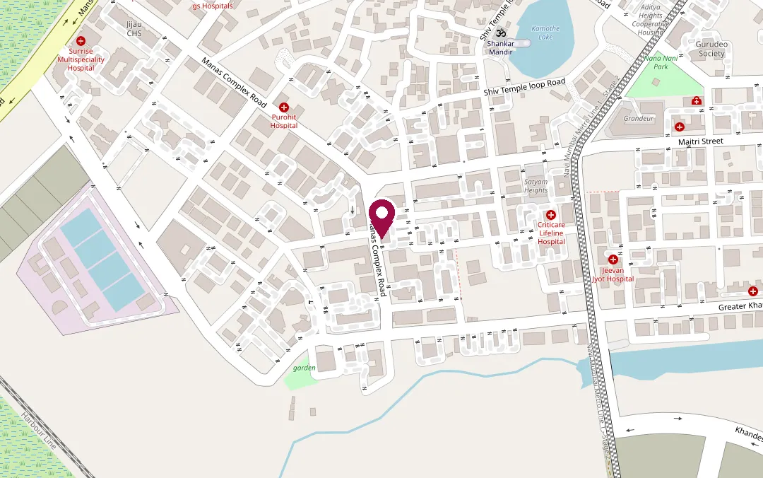 Map of Kamothe Sector 18 with a pin on Madhura Beauty Salon, Moreshwar Complex